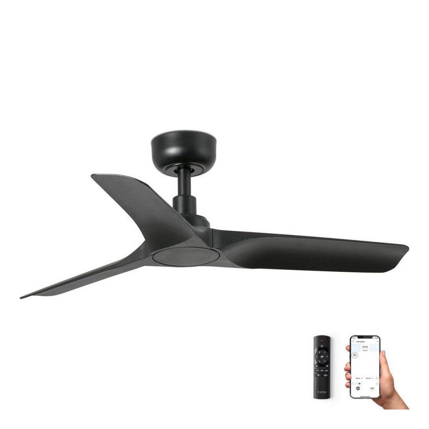 FARO 33825WP - Ventilateur de plafond HEY S noir d. 90 cm SMART + télécommande