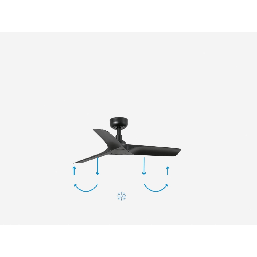 FARO 33825WP - Ventilateur de plafond HEY S noir d. 90 cm SMART + télécommande