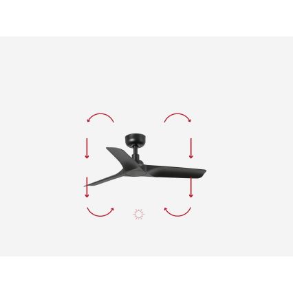 FARO 33825WP - Ventilateur de plafond HEY S noir d. 90 cm SMART + télécommande