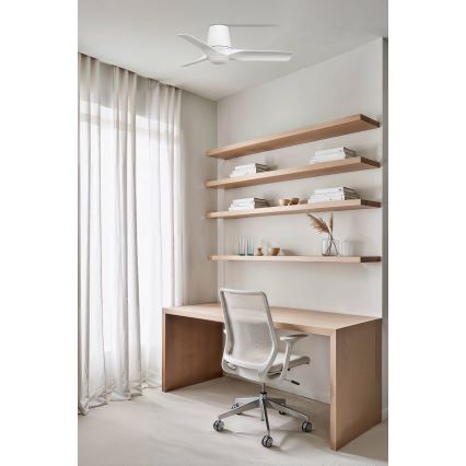 FARO 33826-1TW - Ventilateur de plafond dimmable HEY TUB S LED/10W/230V 2700/3000/4000K blanc Ø 90 cm + télécommande