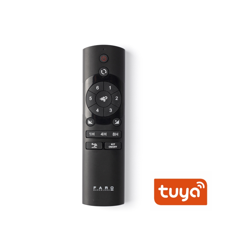 FARO 33827WT1S - Ventilateur de plafond à LED dimmable HEY TUB à LED/10W/230V 2700/3000/4000K Ø 90 cm noir Wi-Fi Tuya + télécommande
