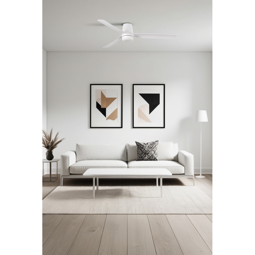 FARO 33828-1TW - Ventilateur de plafond LED dimmable PUNT TUB M LED/18W/230V 2700/3000/4000K Ø 130 cm blanc + télécommande