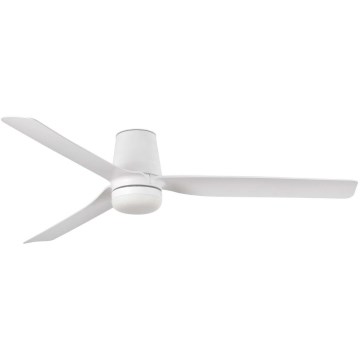 FARO 33828WT1S - Ventilateur de plafond LED à intensité réglable PUNT TUB M LED/18W/230V 2700/3000/4000K Ø 132 cm blanc Wi‑Fi Tuya + télécommande