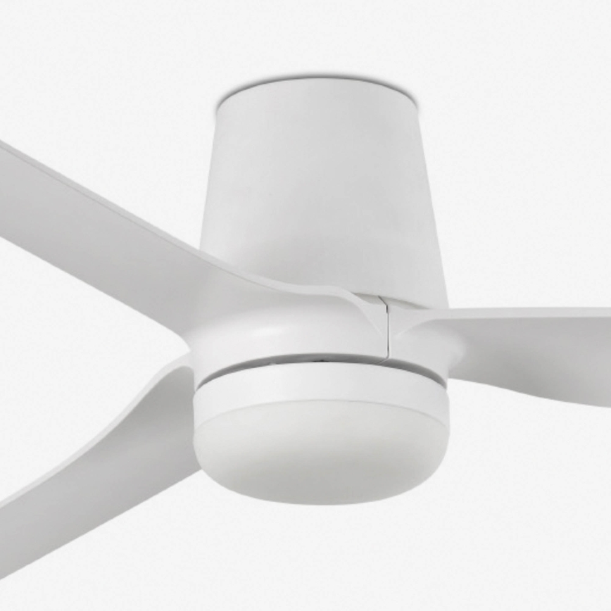 FARO 33828WT1S - Ventilateur de plafond LED à intensité réglable PUNT TUB M LED/18W/230V 2700/3000/4000K Ø 132 cm blanc Wi‑Fi Tuya + télécommande