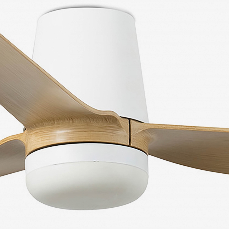 FARO 33829-1TW - Ventilateur de plafond LED dimmable PUNT TUB M LED/18W/230V 2700/3000/4000K Ø 130 cm blanc/marron + télécommande