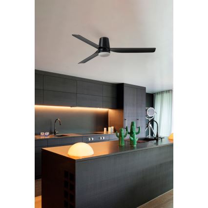 FARO 33829-1TW - Ventilateur de plafond LED dimmable PUNT TUB M LED/18W/230V 2700/3000/4000K Ø 130 cm blanc/marron + télécommande