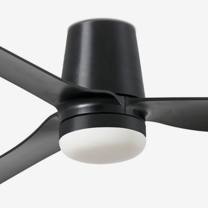 FARO 33830WT1S - Ventilateur de plafond LED dimmable PUNT TUB M LED/18W/230V 2700/3000/4000K Ø 132 cm noir Wi‑Fi Tuya + télécommande