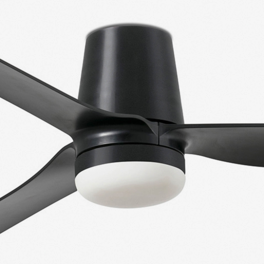 FARO 33830WT1S - Ventilateur de plafond LED dimmable PUNT TUB M LED/18W/230V 2700/3000/4000K Ø 132 cm noir Wi‑Fi Tuya + télécommande