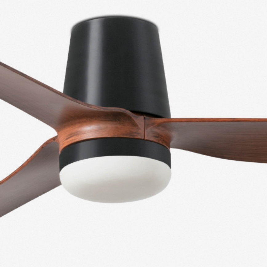 FARO 33831WT1S - Ventilateur de plafond LED à intensité variable PUNT TUB M LED/18W/230V 2700/3000/4000K Ø132 cm marron/noir Wi-Fi Tuya + télécommande