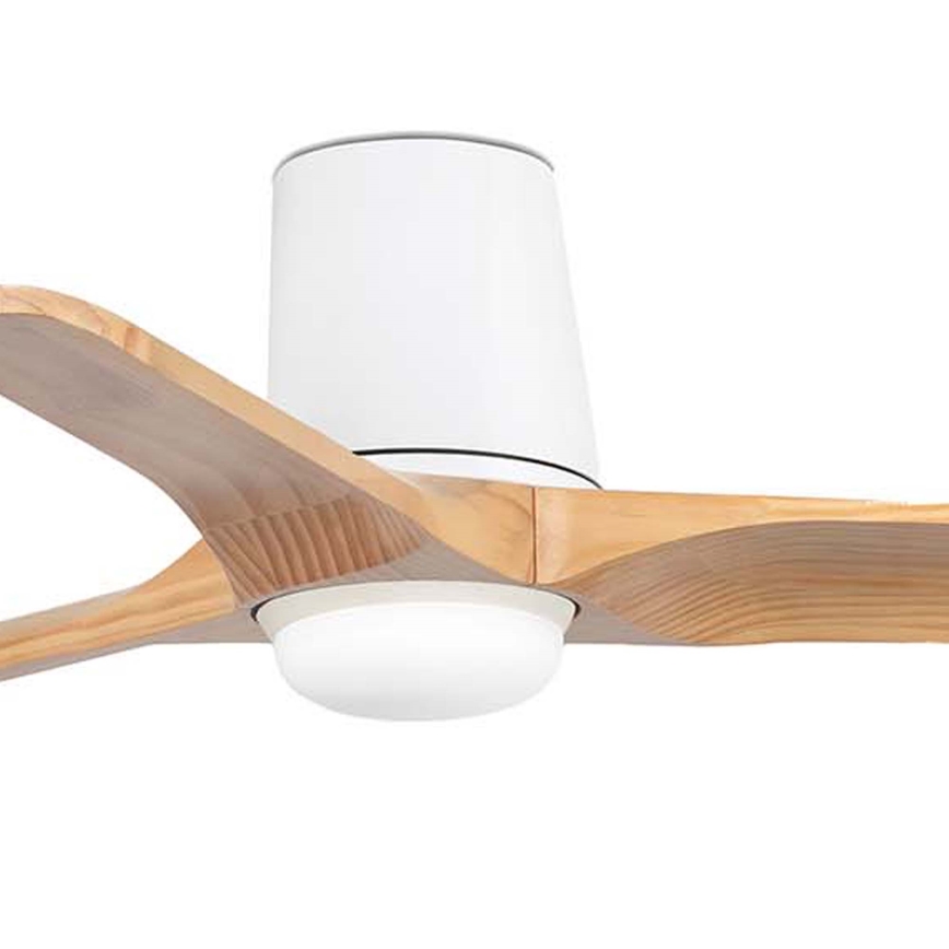 FARO 33836WT-1TW - Ventilateur de plafond LED dimmable HEYWOOD TUB S LED, 10 W, 230 V, 2700/3000/4000 K, pin/blanc, Ø 90 cm, Wi-Fi Tuya + télécommande
