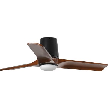 FARO 33837-1TW - Ventilateur de plafond dimmable HEYWOOD TUB à LED/10W/230V 2700/3000/4000K pin/noir Ø 90 cm + télécommande