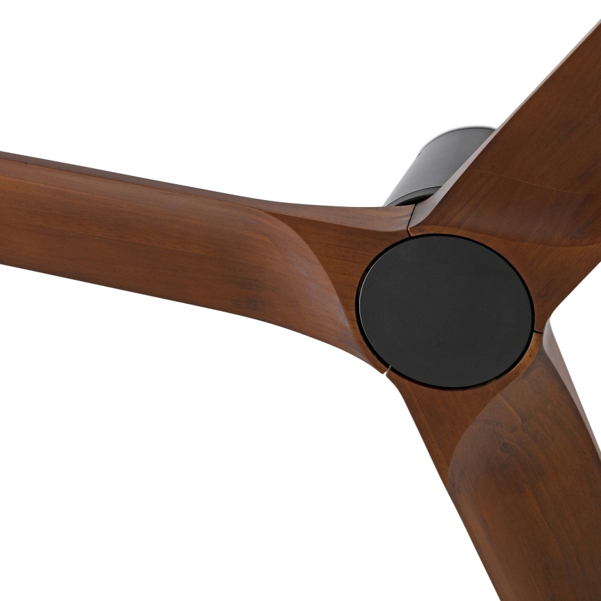 FARO 33837WT - Ventilateur de plafond HEYWOOD TUB S pin/noir d. 90 cm Wi-Fi Tuya + Télécommande