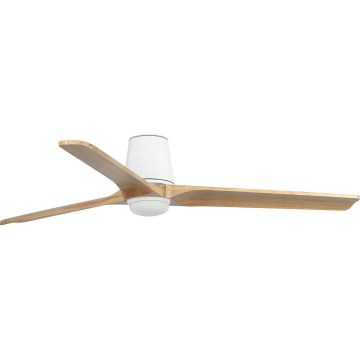 FARO 33838WT-1TW - Ventilateur de plafond LED dimmable HEYWOOD TUB L LED/10W/230V 2700/3000/4000K pin/blanc Ø 132 cm Wi-Fi Tuya + télécommande