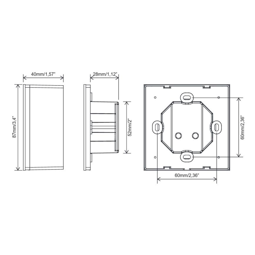 FARO 33988 - Commande murale tactile pour ventilateurs de plafond 230 V, noire