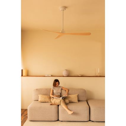FARO 34195 - Ventilateur de plafond ROCKER M Ø 132 cm beige/blanc + télécommande