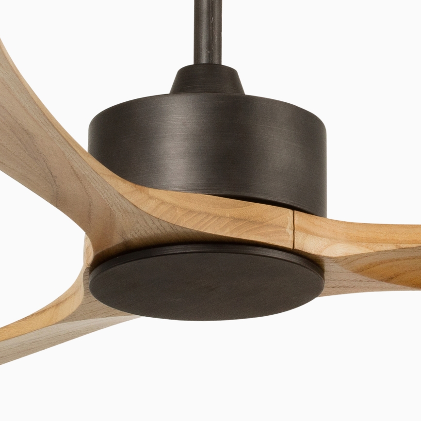 FARO 34200WPA - Ventilateur de plafond KAUAI XXL bois/noir d. 240 cm SMART + Télécommande