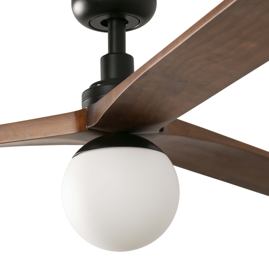 FARO 34276WT-11L - Ventilateur de plafond KLIM L 1xE27/15W/230V bois/noir d. 150 cm Wi-Fi Tuya + Télécommande