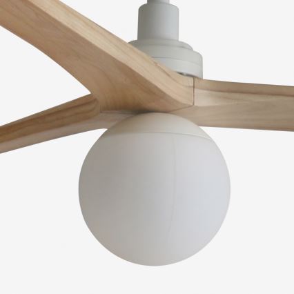 FARO 34280WT-11L - Ventilateur de plafond KLIM M 1xE27/15W/230V pin/blanc Ø 125 cm Wi-Fi Tuya + télécommande