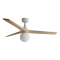 FARO 34280WT-11L - Ventilateur de plafond KLIM M 1xE27/15W/230V pin/blanc Ø 125 cm Wi-Fi Tuya + télécommande