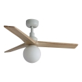 FARO 34281WT-11L - Ventilateur de plafond KLIM S 1xE27/15W/230V pin/blanc Ø 92,5 cm Wi-Fi Tuya + télécommande
