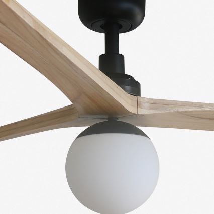 FARO 34282WT-11L - Ventilateur de plafond KLIM L 1xE27/15W/230V pin/noir Ø 150 cm Wi-Fi Tuya + télécommande