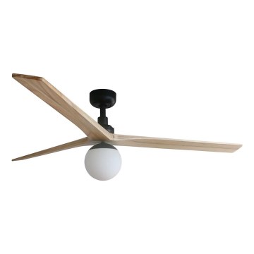 FARO 34282WT-11L - Ventilateur de plafond KLIM L 1xE27/15W/230V pin/noir Ø 150 cm Wi-Fi Tuya + télécommande