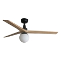 FARO 34283WT-11L - Ventilateur de plafond KLIM M 1xE27/15W/230V pin/noir Ø 125 cm Wi-Fi Tuya + télécommande