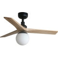 FARO 34284WT-11L - Ventilateur de plafond KLIM S 1xE27/15W/230V pin/noir Ø 92,5 cm Wi-Fi Tuya + télécommande