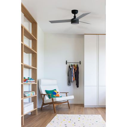 FARO 34285WT1S - Ventilateur de plafond LED à intensité variable CRUISER S LED/18W/230V 2700/3000/4000K Ø 106 cm gris/noir Wi‑Fi Tuya + télécommande