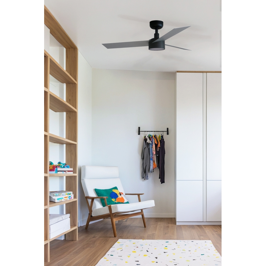FARO 34285WT1S - Ventilateur de plafond LED à intensité variable CRUISER S LED/18W/230V 2700/3000/4000K Ø 106 cm gris/noir Wi‑Fi Tuya + télécommande