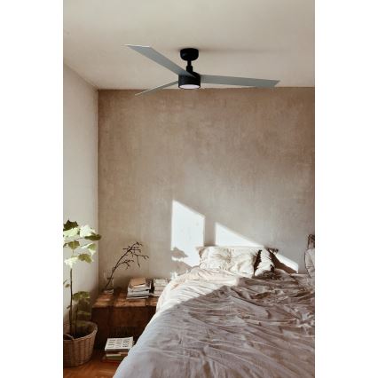 FARO 34286-1TW - ventilateur de plafond dimmable CRUISER L LED/18W/230V 2700/3000/4000K Ø 132 cm noir/gris + télécommande