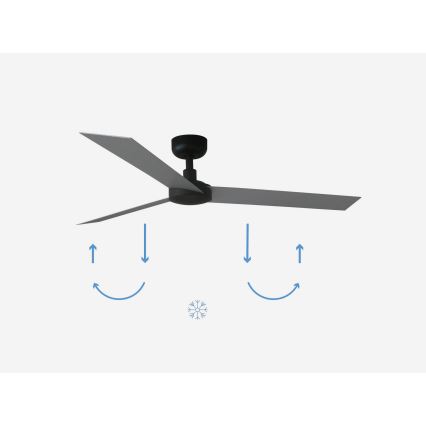 FARO 34286 - Ventilateur de plafond CRUISER L noir d. 132 cm + télécommande