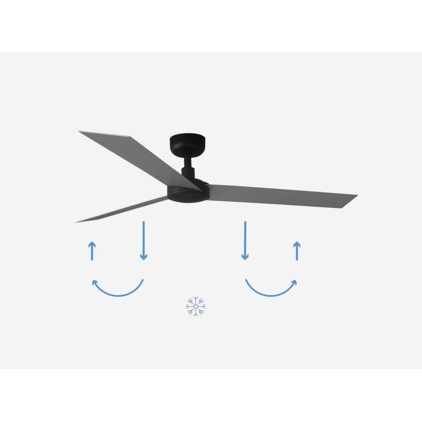 FARO 34286 - Ventilateur de plafond CRUISER L noir d. 132 cm + télécommande
