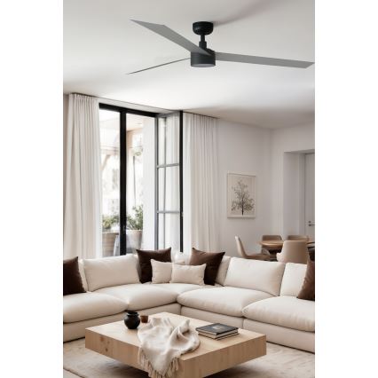 FARO 34287WT1S - Ventilateur de plafond LED dimmable CRUISER XL LED/18W/230V 2700/3000/4000K Ø 160 cm gris/noir Wi‑Fi Tuya + télécommande