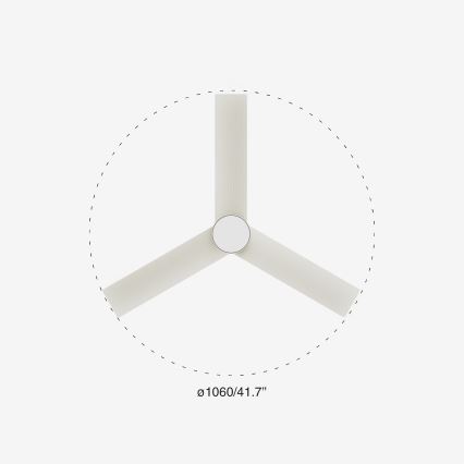 FARO 34288-1TW - Ventilateur dimmable CRUISER à LED/20W/230V Ø 106 cm 2700/3000/4000K + télécommande