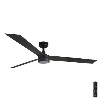 FARO 34293-1TW - Ventilateur de plafond LED dimmable CRUISER XL, 18 W / 230 V, 2700/3000/4000 K, Ø 160 cm, noir + télécommande