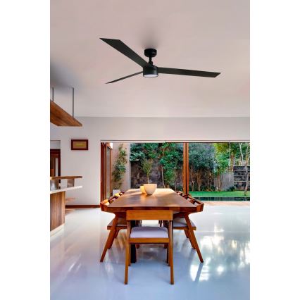 FARO 34293-1TW - Ventilateur de plafond LED dimmable CRUISER XL, 18 W / 230 V, 2700/3000/4000 K, Ø 160 cm, noir + télécommande