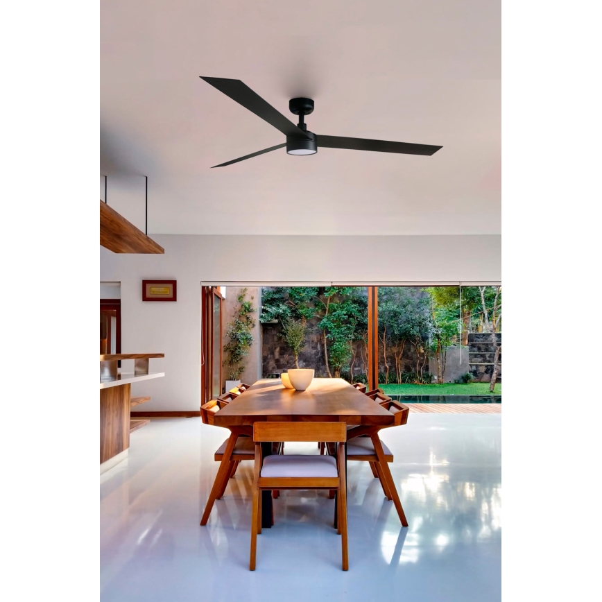 FARO 34293-1TW - Ventilateur de plafond LED dimmable CRUISER XL, 18 W / 230 V, 2700/3000/4000 K, Ø 160 cm, noir + télécommande