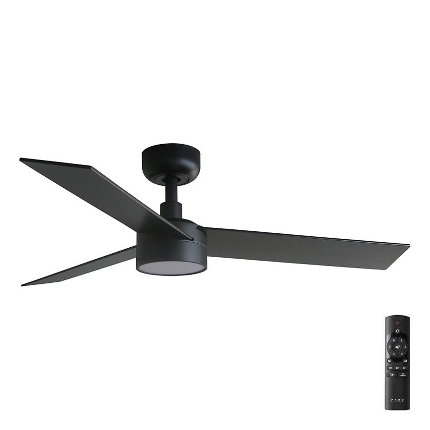 FARO 34296-1TW - Ventilateur de plafond à intensité variable RUDDER S LED/18W/230V 2700/4000/6500K d. 106 cm noir + télécommande