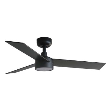 FARO 34296WT1S - Ventilateur de plafond dimmable RUDDER S à LED/18W/230V 2700/3000/4000K Ø 106 cm brun/noir Wi-Fi Tuya + télécommande