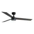 FARO 34298WT1S - Ventilateur de plafond LED dimmable RUDDER L LED/18W/230V 2700/3000/4000K Ø 132 cm brun/noir Wi-Fi Tuya + télécommande