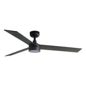 FARO 34298WT1S - Ventilateur de plafond LED dimmable RUDDER L LED/18W/230V 2700/3000/4000K Ø 132 cm brun/noir Wi-Fi Tuya + télécommande