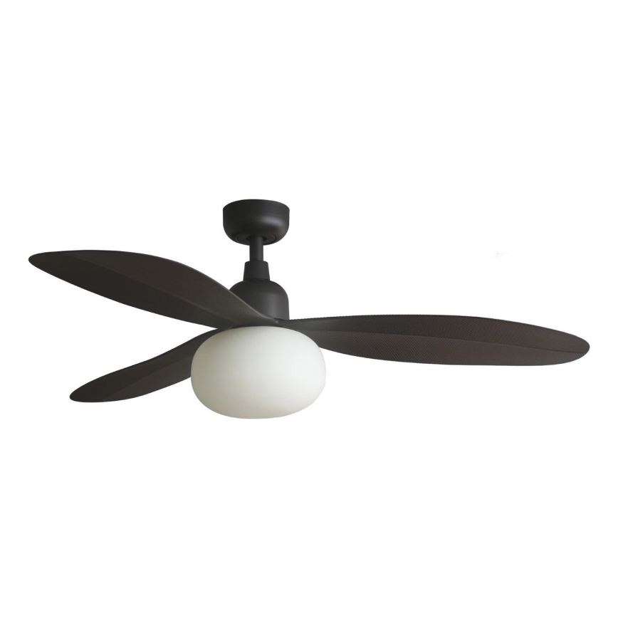 FARO 34301-11L - Ventilateur de plafond PALMA 1xE27/15W/230V marron Ø 129 cm IP44 + télécommande