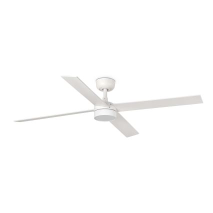 FARO 34355WT-1TW - Ventilateur de plafond LED dimmable RUDDER L LED/18W/230V 2700/3000/4000K blanc/beige Ø 132 cm Wi-Fi Tuya + télécommande