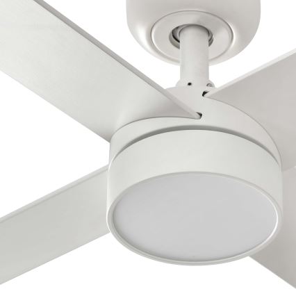 FARO 34355WT-1TW - Ventilateur de plafond LED dimmable RUDDER L LED/18W/230V 2700/3000/4000K blanc/beige Ø 132 cm Wi-Fi Tuya + télécommande