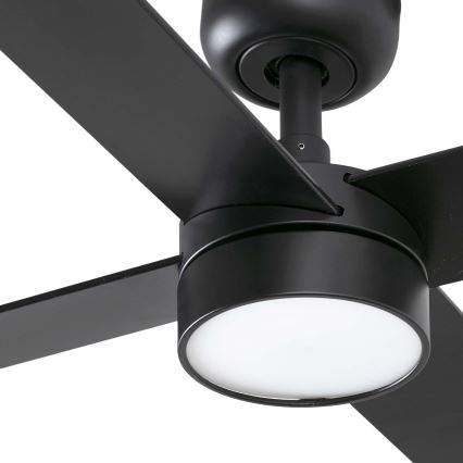 FARO 34356WT1S - Ventilateur de plafond LED à intensité variable RUDDER L LED/18W/230V 2700/3000/4000K Ø 132 cm marron/noir Wi-Fi Tuya + télécommande