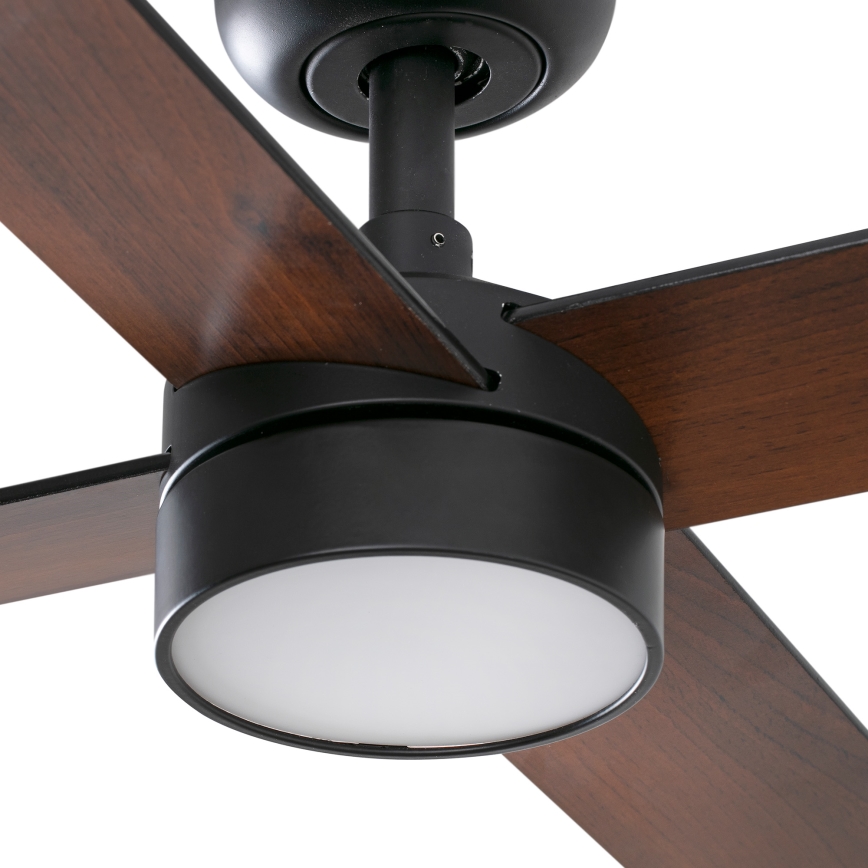 FARO 34356WT1S - Ventilateur de plafond LED à intensité variable RUDDER L LED/18W/230V 2700/3000/4000K Ø 132 cm marron/noir Wi-Fi Tuya + télécommande