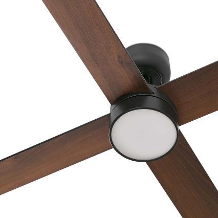 FARO 34356WT1S - Ventilateur de plafond LED à intensité variable RUDDER L LED/18W/230V 2700/3000/4000K Ø 132 cm marron/noir Wi-Fi Tuya + télécommande