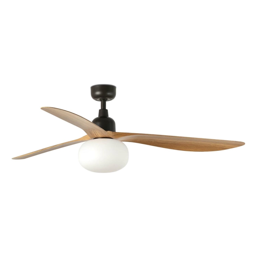 FARO 34360WT-11L - Ventilateur de plafond OUTWOOD L 1xE27/15W/230V marron/noir Ø 150 cm Wi-Fi Tuya IP44 + télécommande