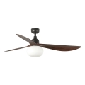 FARO 34362WT-11L - Ventilateur de plafond OUTWOOD L 1xE27/15W/230V brun/noir diamètre 150 cm Wi-Fi Tuya IP44 + télécommande
